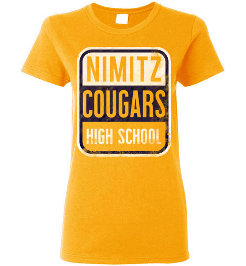 Nimitz High School Cougars Women's Gold T-shirt 01