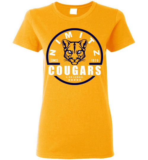 Nimitz High School Cougars Women's Gold T-shirt 04