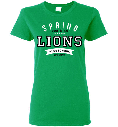 Spring High School Lions Women's Green T-shirt 96