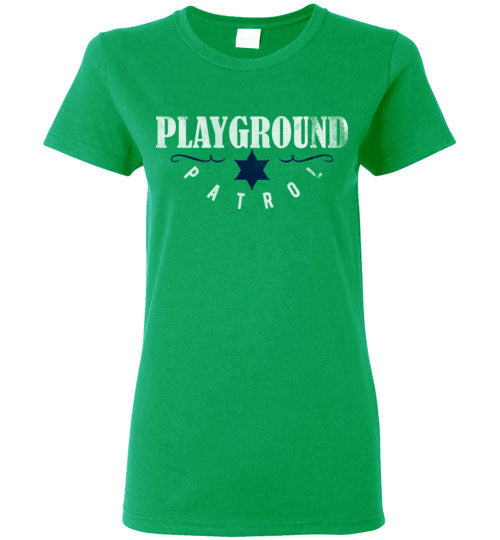 Irish Green Ladies Teacher T-shirt - Design 40 - Playground Patrol