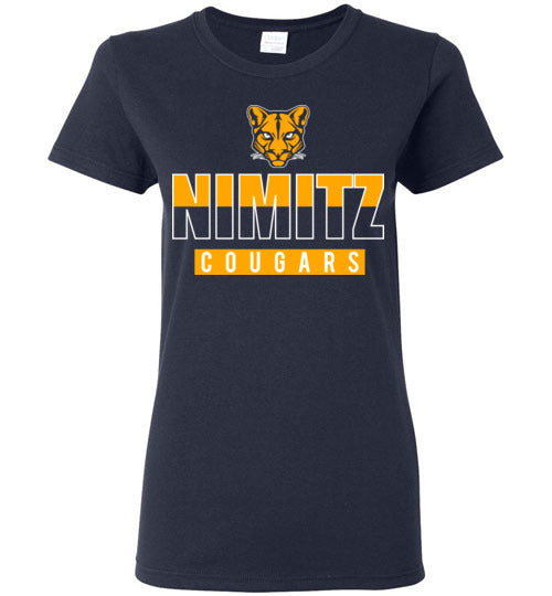 Nimitz High School Cougars Women's Navy T-shirt 23