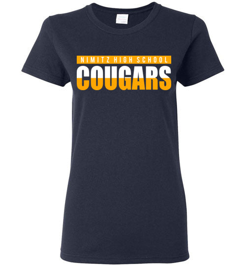 Nimitz High School Cougars Women's Navy T-shirt 25