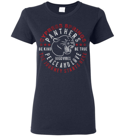 Cypress Springs High School Panthers Women's Navy T-shirt 14