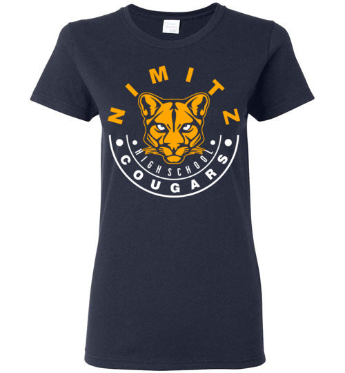 Nimitz High School Cougars Women's Navy T-shirt 19