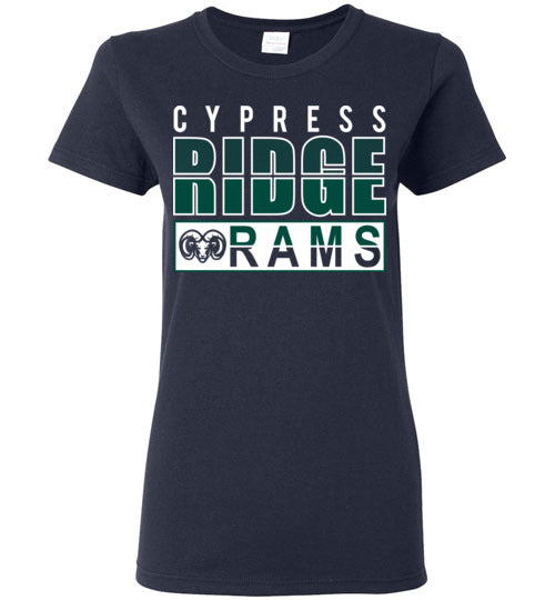 Cypress Ridge High School Rams Women's Navy T-shirt 31