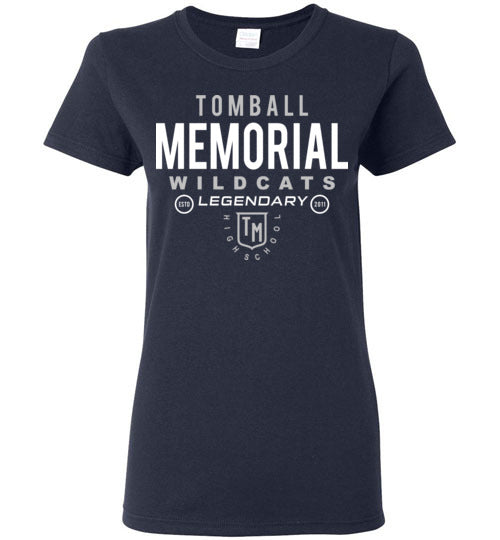 Tomball Memorial High School Wildcats Women's Navy T-shirt 03