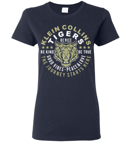 Klein Collins High School Tigers Ladies Navy T-shirt 16