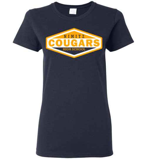 Nimitz High School Cougars Women's Navy T-shirt 09