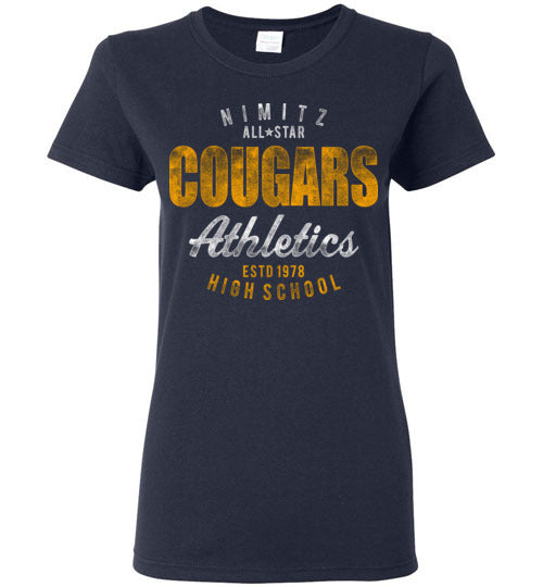 Nimitz High School Cougars Women's Navy T-shirt 34