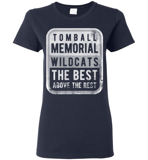 Tomball Memorial High School Wildcats Women's Navy T-shirt 01