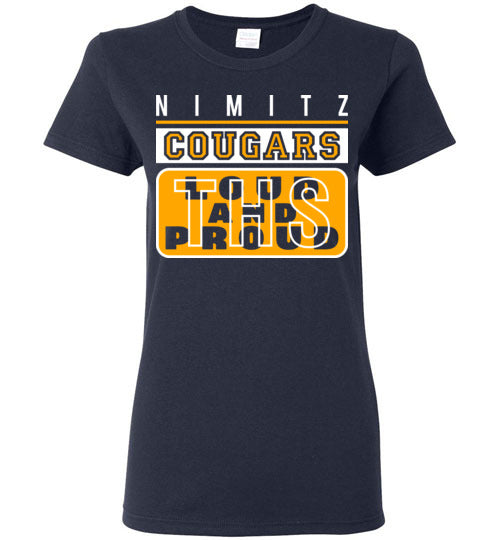Nimitz High School Cougars Women's Navy T-shirt 86