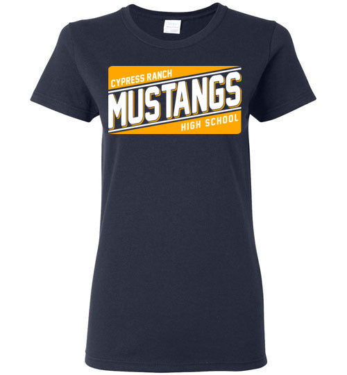 Cypress Ranch High School Mustangs Women's Navy T-shirt 84