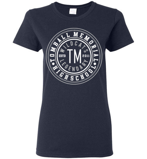 Tomball Memorial High School Wildcats Women's Navy T-shirt 26
