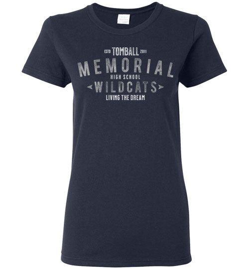 Tomball Memorial High School Wildcats Women's Navy T-shirt 42