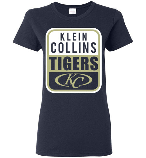 Klein Collins High School Tigers Ladies Navy T-shirt 01