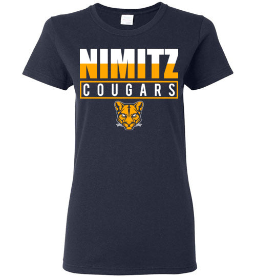 Nimitz High School Cougars Women's Navy T-shirt 29