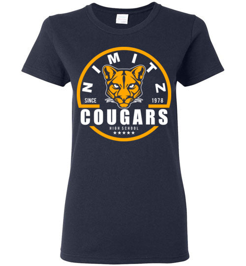 Nimitz High School Cougars Women's Navy T-shirt 04