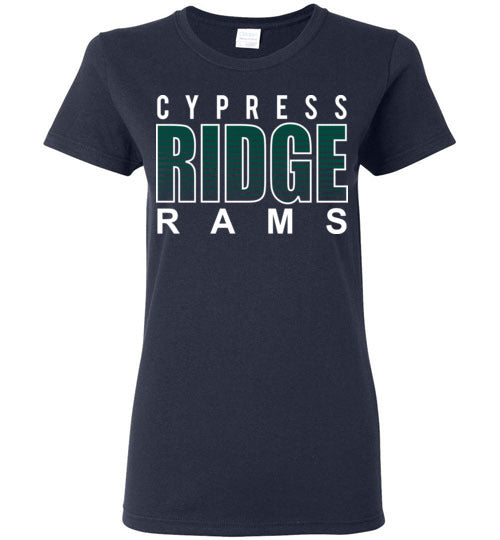 Cypress Ridge High School Rams Women's Navy T-shirt 24