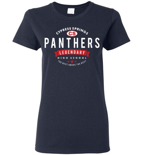 Cypress Springs High School Panthers Women's Navy T-shirt 44