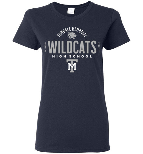 Tomball Memorial High School Wildcats Women's Navy T-shirt 40