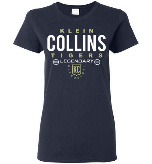 Klein Collins High School Tigers Ladies Navy T-shirt 03