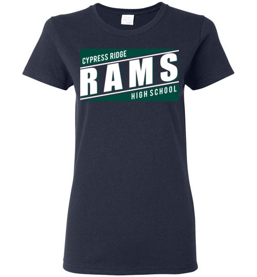 Cypress Ridge High School Rams Women's Navy T-shirt 84