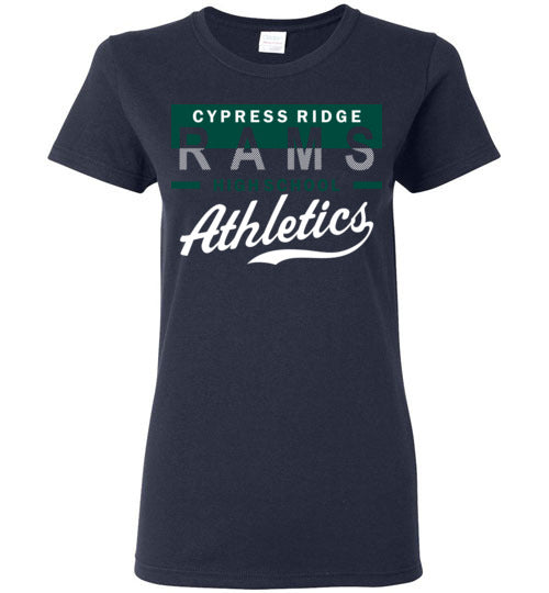 Cypress Ridge High School Rams Women's Navy T-shirt 48
