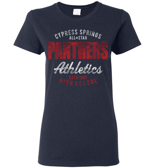 Cypress Springs High School Panthers Women's Navy T-shirt 34