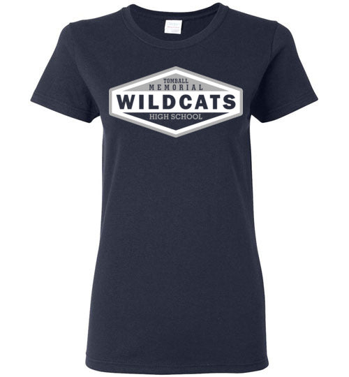 Tomball Memorial High School Wildcats Women's Navy T-shirt 09