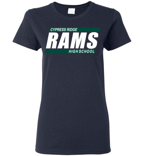 Cypress Ridge High School Rams Women's Navy T-shirt 72