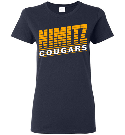 Nimitz High School Cougars Women's Navy T-shirt 32