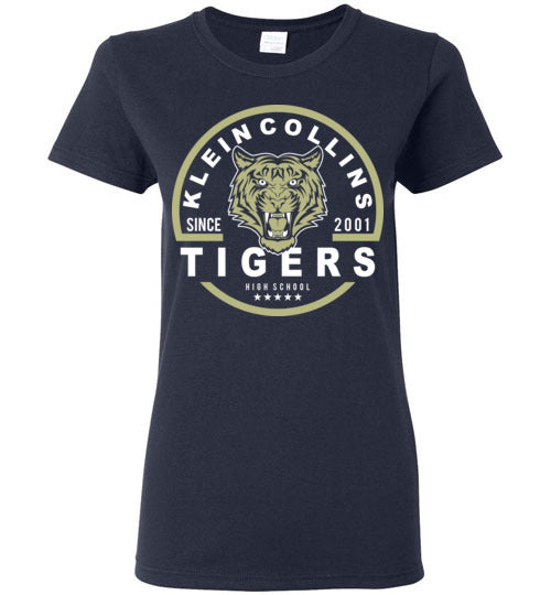 Klein Collins High School Tigers Ladies Navy T-shirt 04