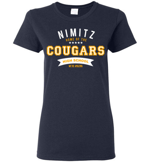 Nimitz High School Cougars Women's Navy T-shirt 96