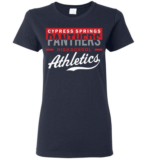 Cypress Springs High School Panthers Women's Navy T-shirt 48