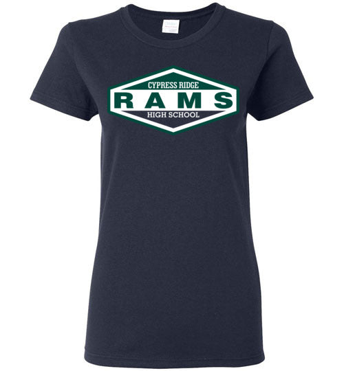 Cypress Ridge High School Rams Women's Navy T-shirt 09