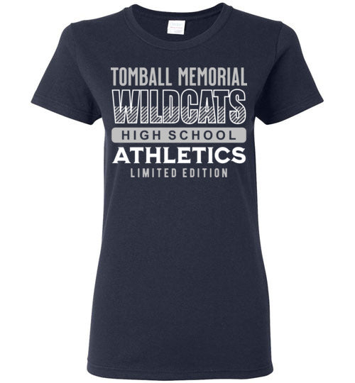 Tomball Memorial High School Wildcats Women's Navy T-shirt 90