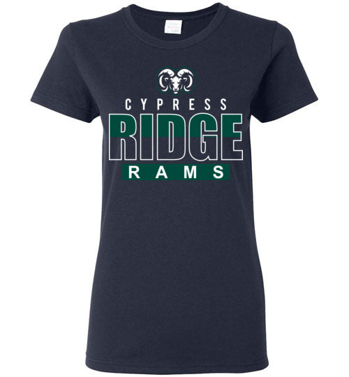 Cypress Ridge High School Rams Women's Navy T-shirt 23