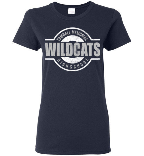 Tomball Memorial High School Wildcats Women's Navy T-shirt 11