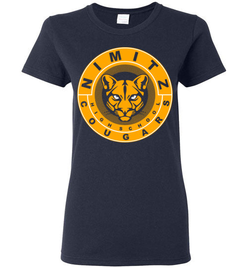 Nimitz High School Cougars Women's Navy T-shirt 02
