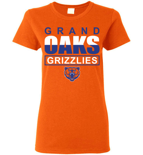 Grand Oaks High School Grizzlies Women's Orange T-shirt 29