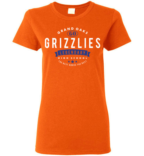 Grand Oaks High School Grizzlies Women's Orange T-shirt 44