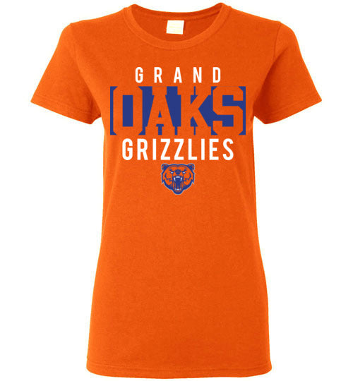 Grand Oaks High School Grizzlies Women's Orange T-shirt 06