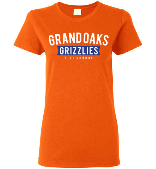 Grand Oaks High School Grizzlies Women's Orange T-shirt 21