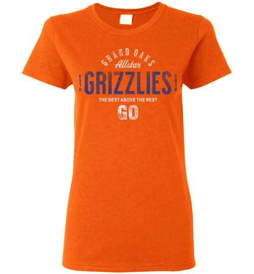 Grand Oaks High School Grizzlies Women's Orange T-shirt 40