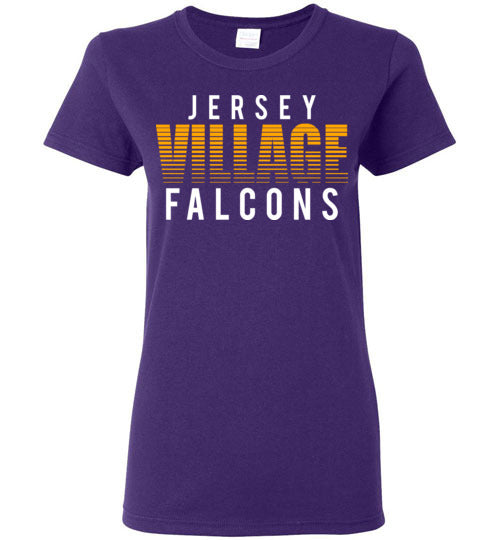 Jersey Village High School Falcons Women's Purple T-shirt 24