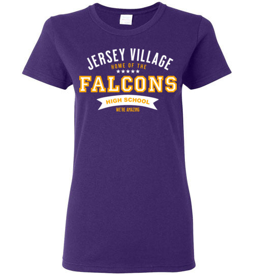 Jersey Village High School Falcons Women's Purple T-shirt 96