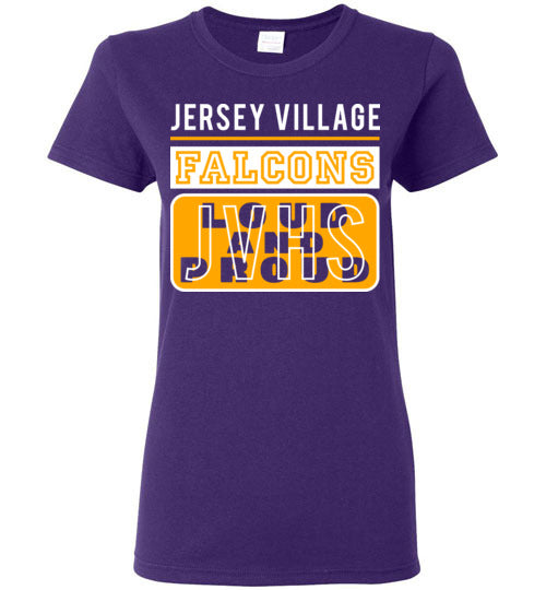 Jersey Village High School Falcons Women's Purple T-shirt 86