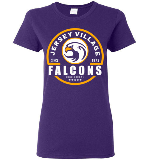 Jersey Village High School Falcons Women's Purple T-shirt 04