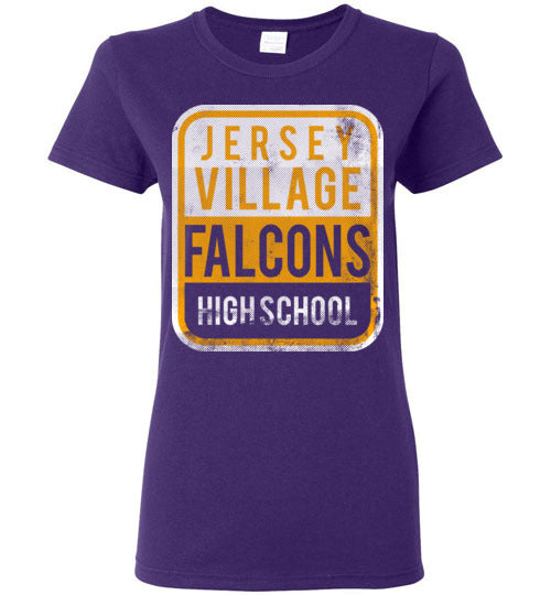 Jersey Village High School Falcons Women's Purple T-shirt 01