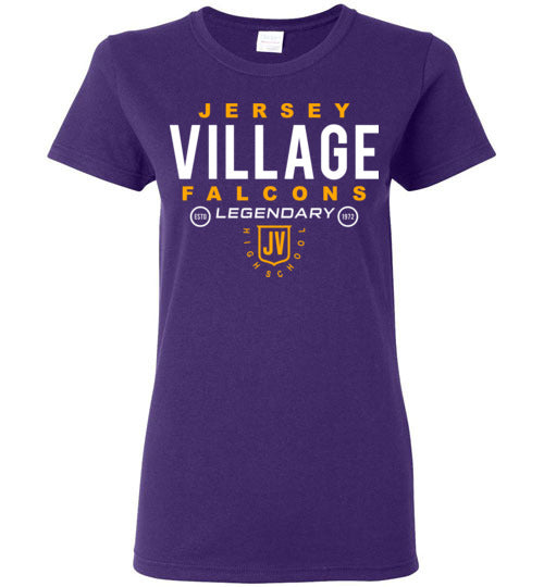Jersey Village High School Falcons Women's Purple T-shirt 03